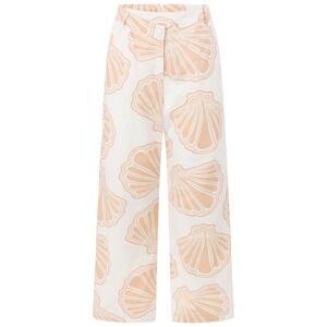 SABO Bahari Pants Coastal Resort Shell‎ Print Wide Leg Linen Women XXL Australia